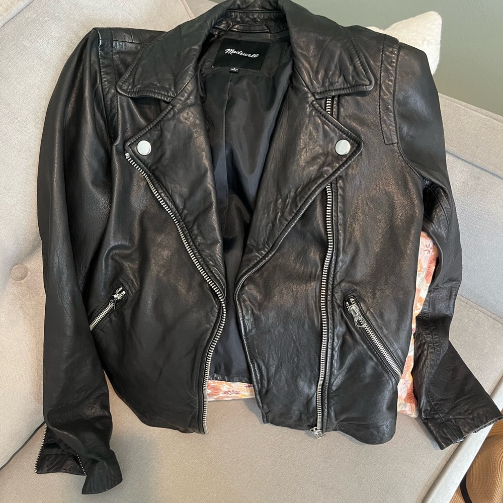 Madewell Black Leather Moto Jacket